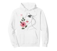 Bella Donna Elegante con Linea Floreale Art 2 Forme Mania Felpa con Cappuccio