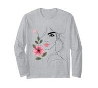 Bella Donna Elegante con Linea Floreale Art 2 Forme Mania Maglia a Manica