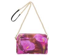 Bella donna nera rosa calla gigli piccole borse a tracolla per le donne in pelle vegana borsa a tracolla con zip borse a tracolla per le donne