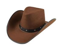 Bella Dox Cappello da cowboy texano per adulti, in feltro di pelliccia di alta qualità, cappello in stile occidentale, per uomini e donne, accessorio classico per costume da sceriffo selvaggio West