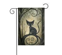 Bella e Goth Cat Fantasy Garden Flag 30x45cm Verticale Doppio Lato Fattoria Vacanze Decorazioni Esterno Bandiera Cortile