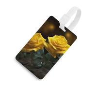 Bella etichetta per bagagli con rose gialle con carta d'identità etichetta per bagagli da crociera per individuare rapidamente la valigia, adatta per uomini e donne zaino borsa bagagli., stile bianco