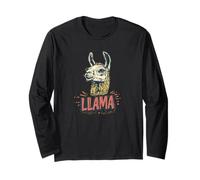 Bella Faccia di Lama per Gli Amanti dell'alpaca Maglia a Manica