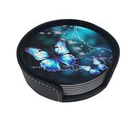 Bella farfalla 1 sottobicchieri per bevande set di 6 sottobicchieri in pelle tazza da tè sottobicchieri per tazza cucina bar decorazione casa regalo inaugurazione della casa