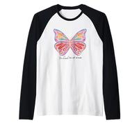 Bella Farfalla Colorata Sogno Grande Fly Maglia con Maniche Raglan