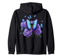 Bella farfalla rosa viola Fiori di farfalla floreali Felpa con Cappuccio