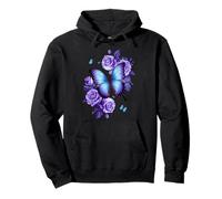 Bella farfalla rosa viola Fiori di farfalla floreali Felpa con Cappuccio