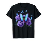 Bella farfalla rosa viola Fiori di farfalla floreali Maglietta
