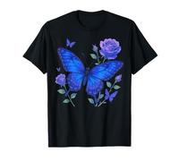 Bella farfalla rosa viola Fiori di farfalla floreali Maglietta