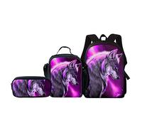 Bella farfalla stampa Bookbag zaino scuola ragazze carino zaino per la scuola per 15 pollici computer portatile bambini zaino set, Viola Galaxy W, Taglia unica, Zaini Daypack