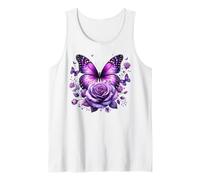 Bella Farfalla Viola Rosa Farfalla Amanti Regali Donne Canotta