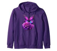 Bella farfalla viola rosa farfalla amanti regali donne Felpa con Cappuccio