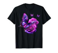 Bella farfalla viola rosa farfalla amanti regali donne Maglietta