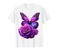 Bella farfalla viola rosa farfalla amanti regali donne Maglietta