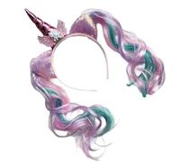 Bella fascia per capelli con corna per bambina con coda di pesce, design cartone animato, per feste di compleanno ed eventi a tema