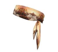 Bella fascia per capelli con stampa di Venezia Canal View, perfetta per corsa, fitness e altri sport, fascia regolabile