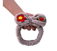 Bella fascia per capelli elastica con fiori anguria in peluche grandi fiocchi per avvolgere la testa per doccia bellezza cura della pelle fascia con fiocco in peluche turbante elastico