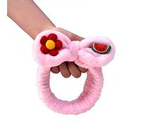 Bella fascia per capelli elastica con fiori anguria in peluche grandi fiocchi per avvolgere la testa per doccia bellezza cura della pelle fascia con fiocco in peluche turbante elastico