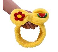 Bella fascia per capelli elastica con fiori anguria in peluche grandi fiocchi per avvolgere la testa per doccia bellezza cura della pelle fascia con fiocco in peluche turbante elastico