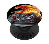 Bella fenice uccello moto fiamme sguardo PopSockets PopGrip Adesivo