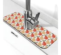 Bella foglia verde verde pera rossa lavello cucina pad pad assorbente spruzzi di asciugatura rapida tappetino di scarico intorno al rubinetto per lavello della cucina
