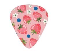 Bella fragola rosa,12 pezzi di plettri per chitarra, 3 plettri di diverso spessore per chitarra acustica, basso, ukulele