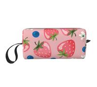 Bella fragola rosa, Borsa per il trucco Borsa per cosmetici Borsa da toilette da viaggio portatile Borsa per trucco Organizer