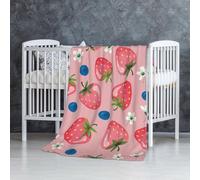Bella fragola rosa,Coperta morbida, calda, anti-pilling, in flanella, peluche, 76 x 127 cm