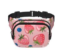 Bella fragola rosa, Marsupio quadrato a doppio strato, borsa da viaggio, marsupio casual