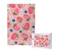 Bella fragola rosa,Puzzle in legno da 1000 pezzi per adulti e adolescenti