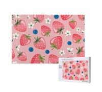Bella fragola rosa,Puzzle in legno da 1000 pezzi per famiglie, puzzle per adulti e adolescenti