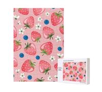 Bella fragola rosa,Puzzle in legno da 300 pezzi per adulti e adolescenti