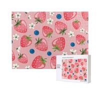 Bella fragola rosa,Puzzle in legno da 500 pezzi, gioco di famiglia, puzzle per adulti e adolescenti, decorazioni per la casa