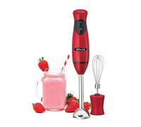 BELLA Frullatore a Immersione, Mixer Portatile Compatto con Accessorio Frusta per Succhi, Frullati, Cibo per Bambini e Smoothie, Senza BPA, Acciaio Inossidabile, Rosso, Frullatore a Immersione