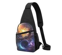 Bella galassia stampata borsa a tracolla per uomo e donna, borsa a tracolla per attività all'aperto, escursioni, zaini sportivi