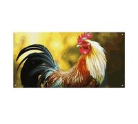 Bella gallina gallo grande striscione per feste da appendere alla parete banner festa di compleanno fondali per Capodanno, laurea, matrimonio, festa di compleanno, decorazione, 120 x 60 cm
