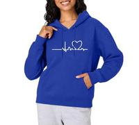 Bella Giacca da uomo con cappuccio da donna pullover a cuore top, blu, M