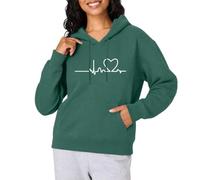 Bella Giacca da uomo con cappuccio da donna pullover a cuore top, Il Noirish Verde, S