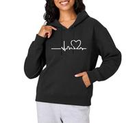 Bella Giacca da uomo con cappuccio da donna pullover a cuore top, Le Noir, L