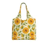 Bella Giallo Girasole Stampa Canvas Tote Borse per le Donne Riutilizzabile Borsa della spesa Grande Palestra Panno di Tela Pouchportable Shopping Bag
