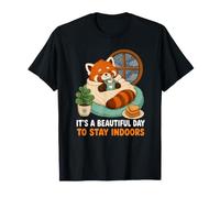 Bella Giornata per Stare al Coperto Introvert Homebody Red Panda Maglietta