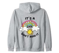 Bella Giornata Positivo Arcobaleno Sunshine Carino Felice Citazione Felpa con Cappuccio