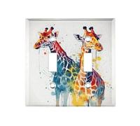 Bella giraffa 2 bande di copertura per interruttore della luce piastre da parete a doppia levetta copertura decorativa per interruttore della luce piastra elettrica per camera da letto cucina