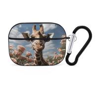 Bella giraffa AirPods Pro custodia con anello portachiavi custodia protettiva rigida in PC per AirPods Pro 2a generazione per donne uomini e donne copertura di protezione completa contro le cadute