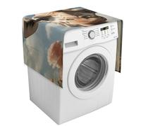 Bella giraffa copertura per lavatrice con tasche portaoggetti lavatrice asciugatrice top copertura antipolvere 137,9 x 52,1 cm frigorifero cucina cuscinetti protettivi decorazione per la casa