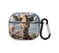 Bella giraffa Custodia per auricolari Bluetooth a corpo intero protezione antiurto custodia rigida supporto ricarica wireless con portachiavi regalo personalizzato per AirPods 3