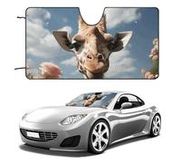 Bella giraffa parasole per parabrezza auto, mantiene fresco l'interno dell'auto, 139,7 x 76,2 cm, parasole pieghevole per finestrino anteriore, scudo termico per SUV, camion, blocca i raggi UV