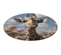 Bella giraffa tappeto rotondo morbido assorbente tappetino da bagno ingresso antiscivolo tappeto fattoria anteriore posteriore zerbino 80 x 80 cm per camera da letto soggiorno casa decorativo