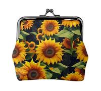 Bella Girasole Stampato Microfibra PU Portafoglio In Pelle Bacio Blocco Mini Pouch per Rossetto Key Change Organizzazione