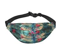 Bella Golden Dog Viaggio Corsa Grande Crossbody Bag Waist Fashion Cute Waistpack Outdoor Sports Waistpack, Libellula sul fiore, Taglia unica